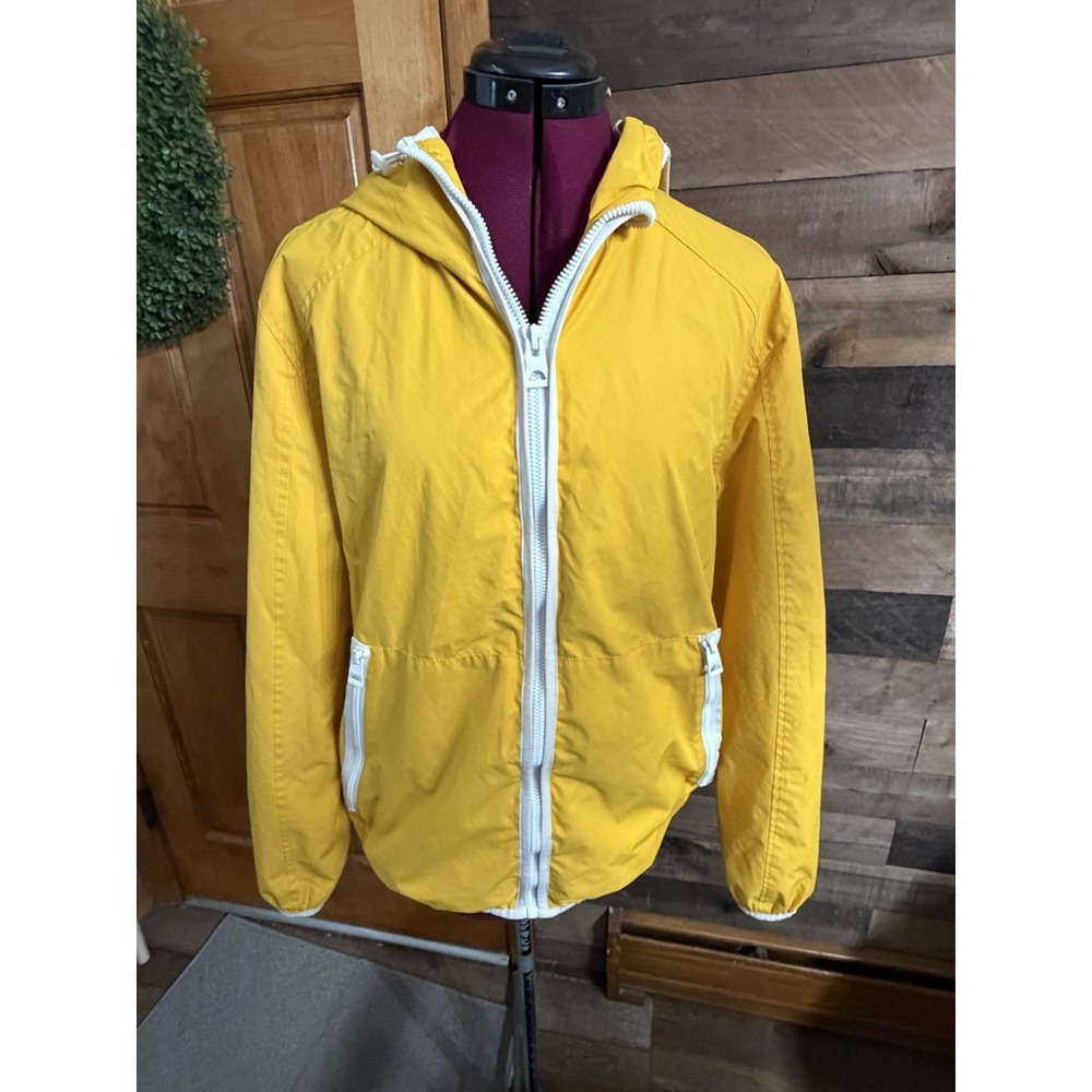 Guess Full-Zip Hooded Yellow Windbreaker Jacket Men's M